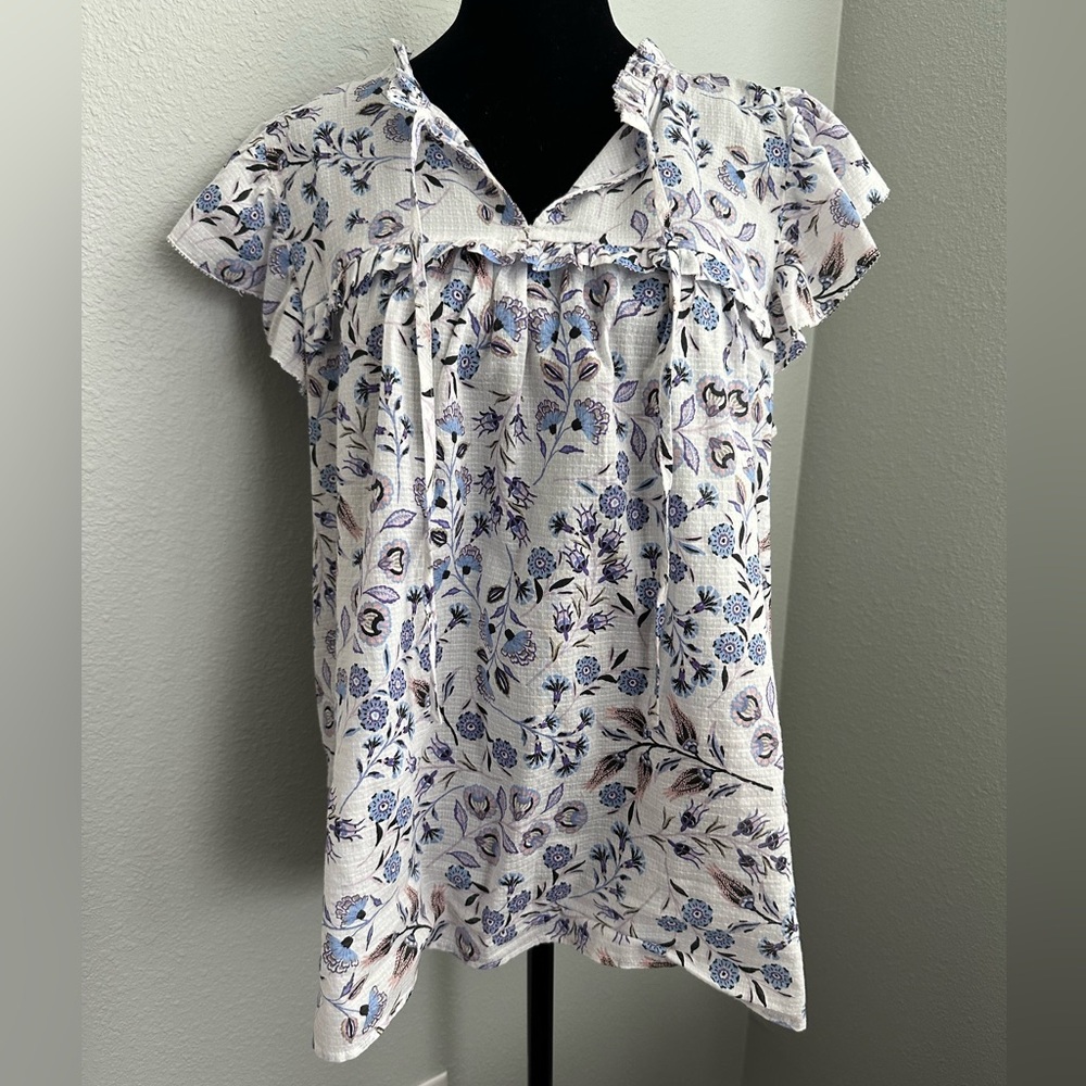 Loft size large ruffle detail top.